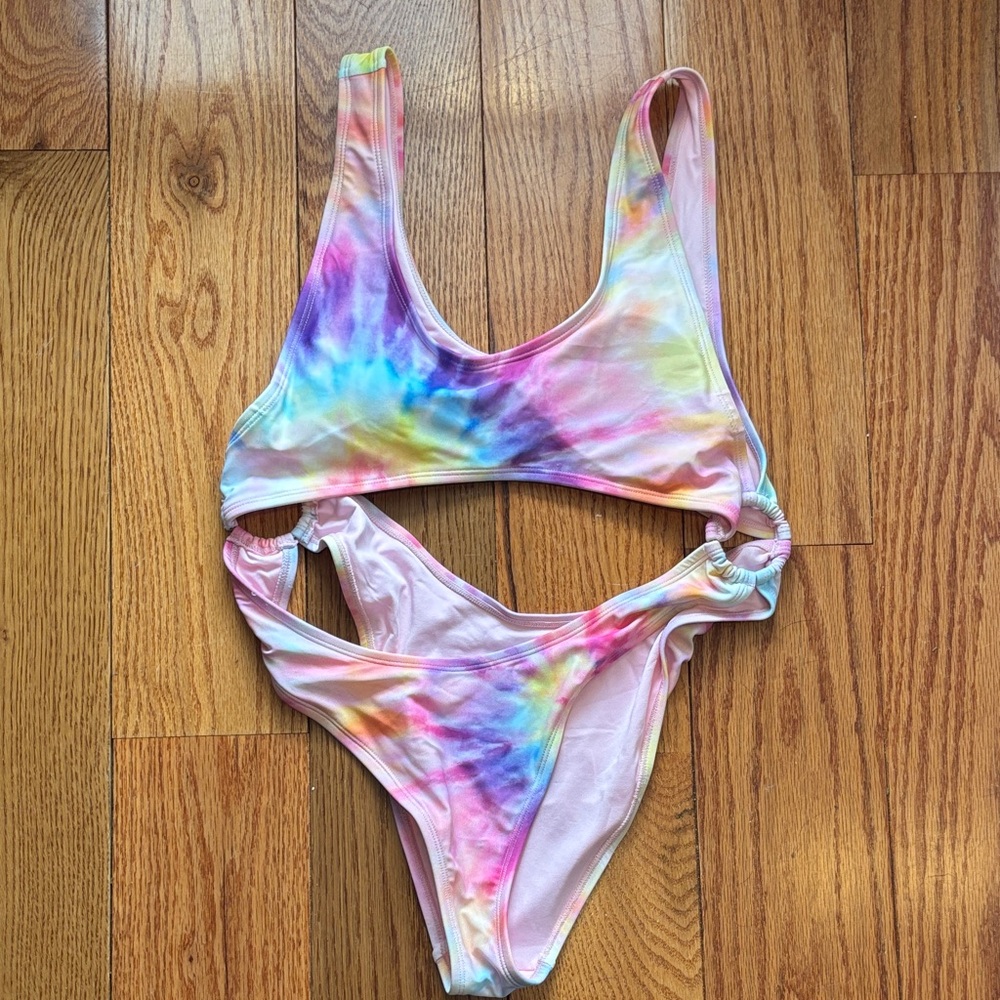Fashion Nova Tie-Dye One Piece Swimsuit